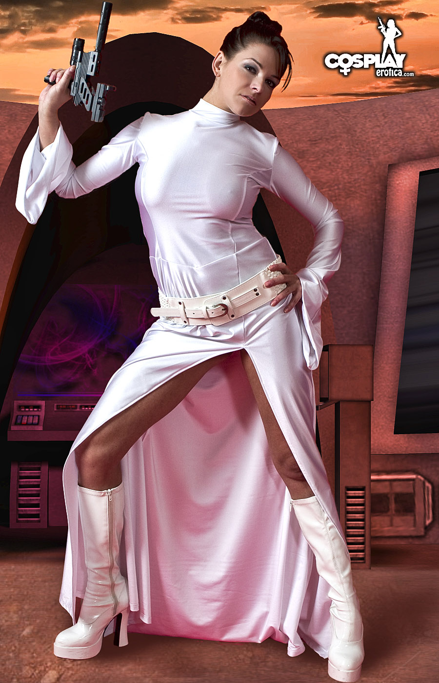 Princess Leia Cosplay No Underwear